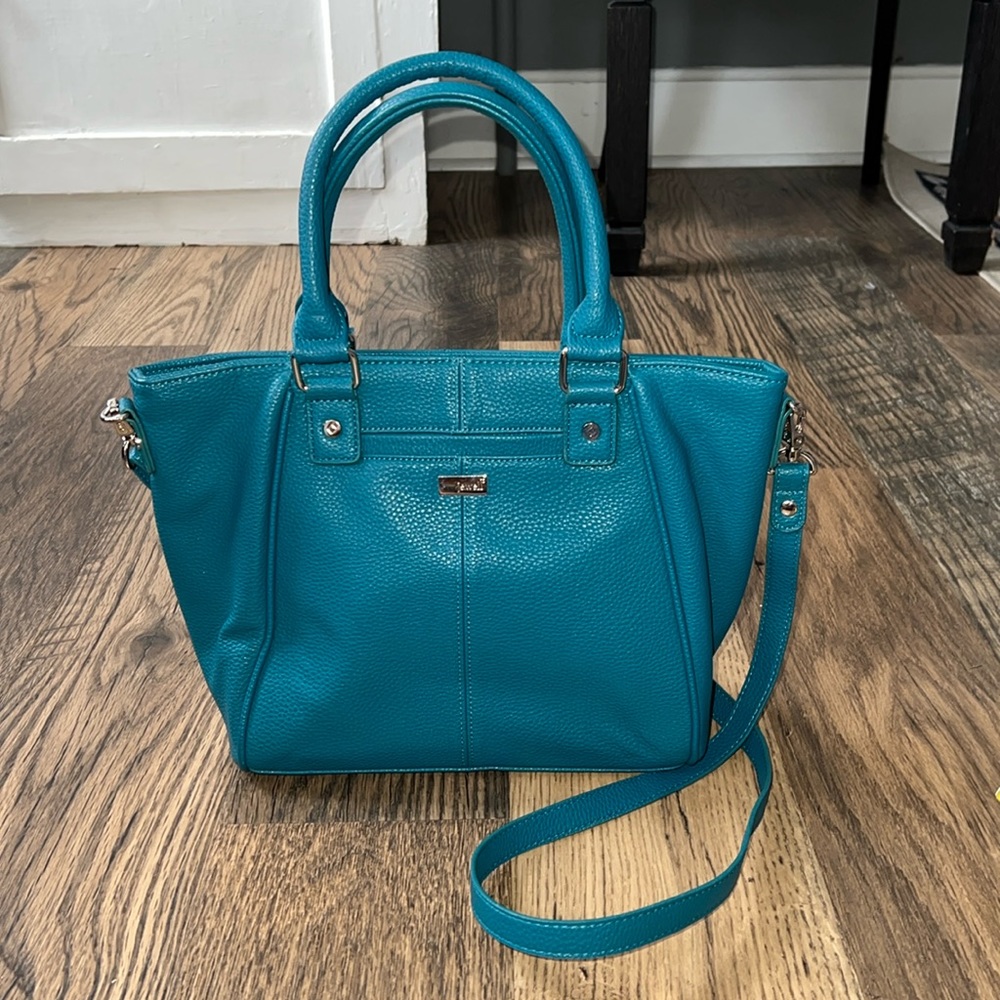Thirty-One Jewel teal blue handbag & shoulder strap!